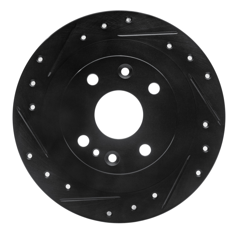 Volkswagen Saveiro Brake Rotor (1) - Rear Left - R1 Concepts - Drilled & Slotted - Black - `18-`19